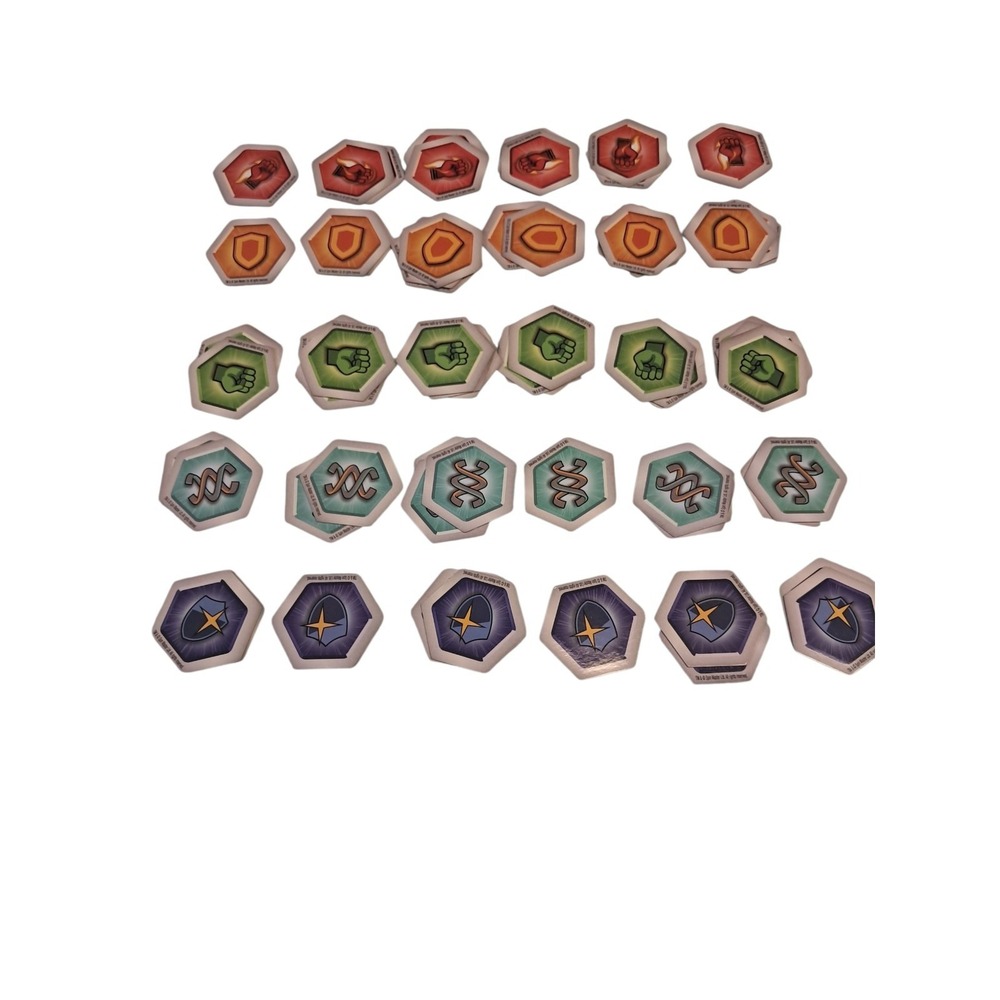 Bakugan Tokens 12 Purple, 15 Teal, 17 Green, 14 Orange, 12 Red
